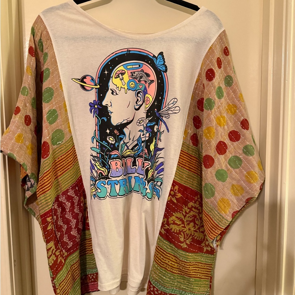 New Billy Strings handmade Kantha Poncho Top.  Made by Mountain Girl Clothing.